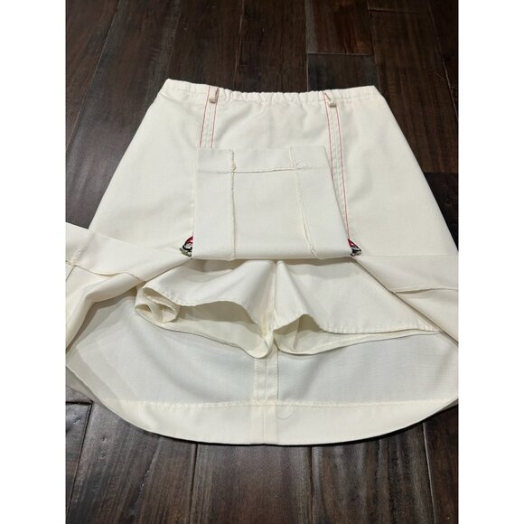 Vintage Harburt Elastic Waist Pull On Skort Cream Sz 6 Front Slits Mushroom - Picture 6 of 10